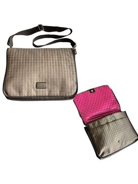 Anika Crossbody Messenger Bag in Walnut Brown with Hot Pink Quilted Lining